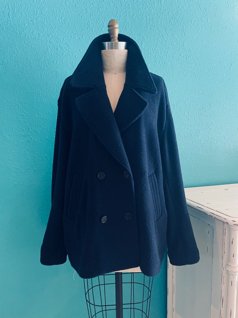 Faherty Double-breasted Wool PeaCoat Autumn jacket Navy XL